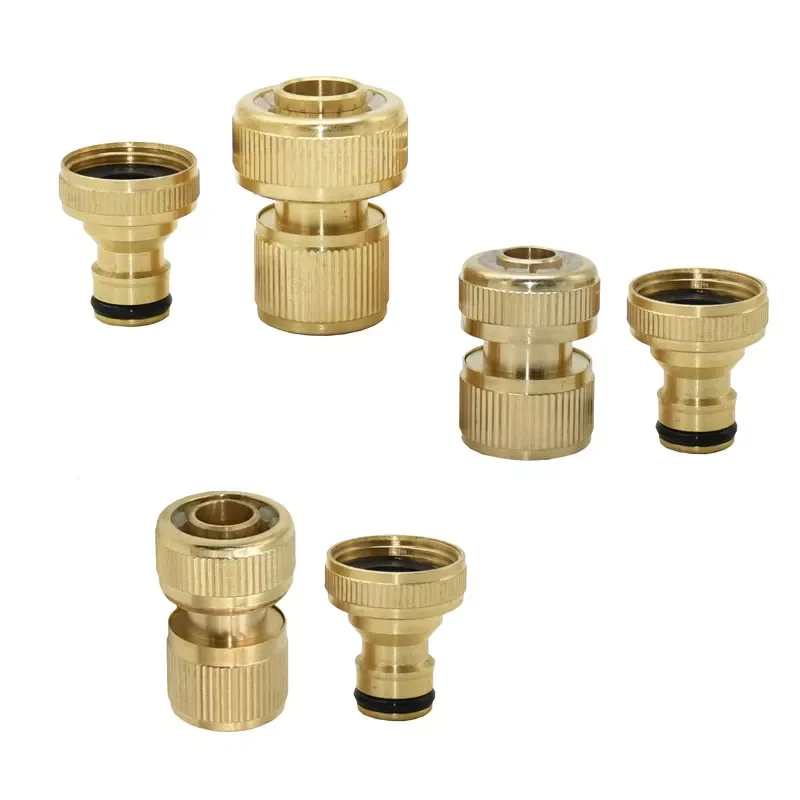 

Garden hose 1/2 5/8 3/4 to 3/4" female Quick Connector Brass 16mm 20mm copper metal threaded water pipe connector 1set