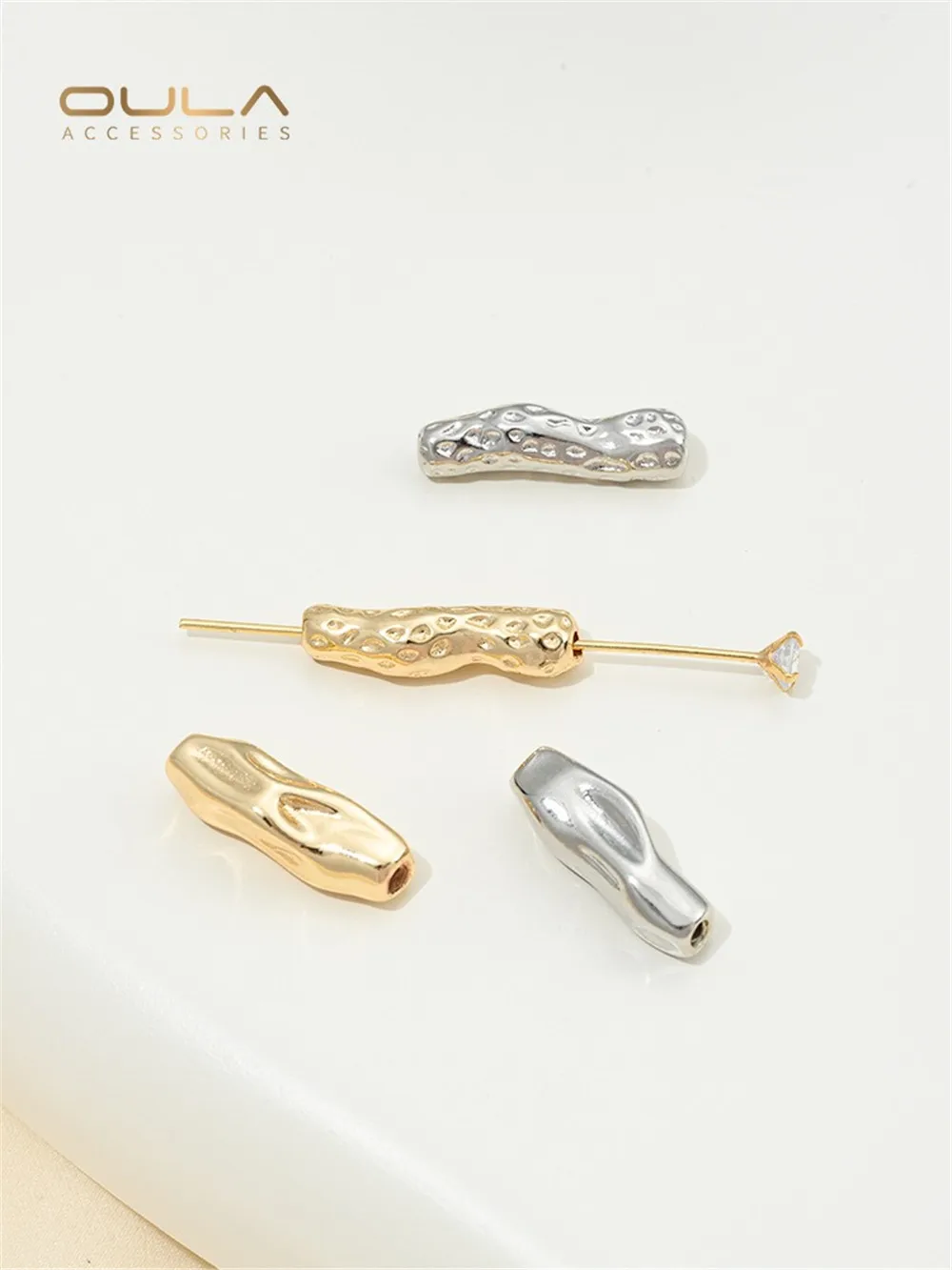 Длинная полоска имитация барокко бусина 14 к позолоченная прямая в форме