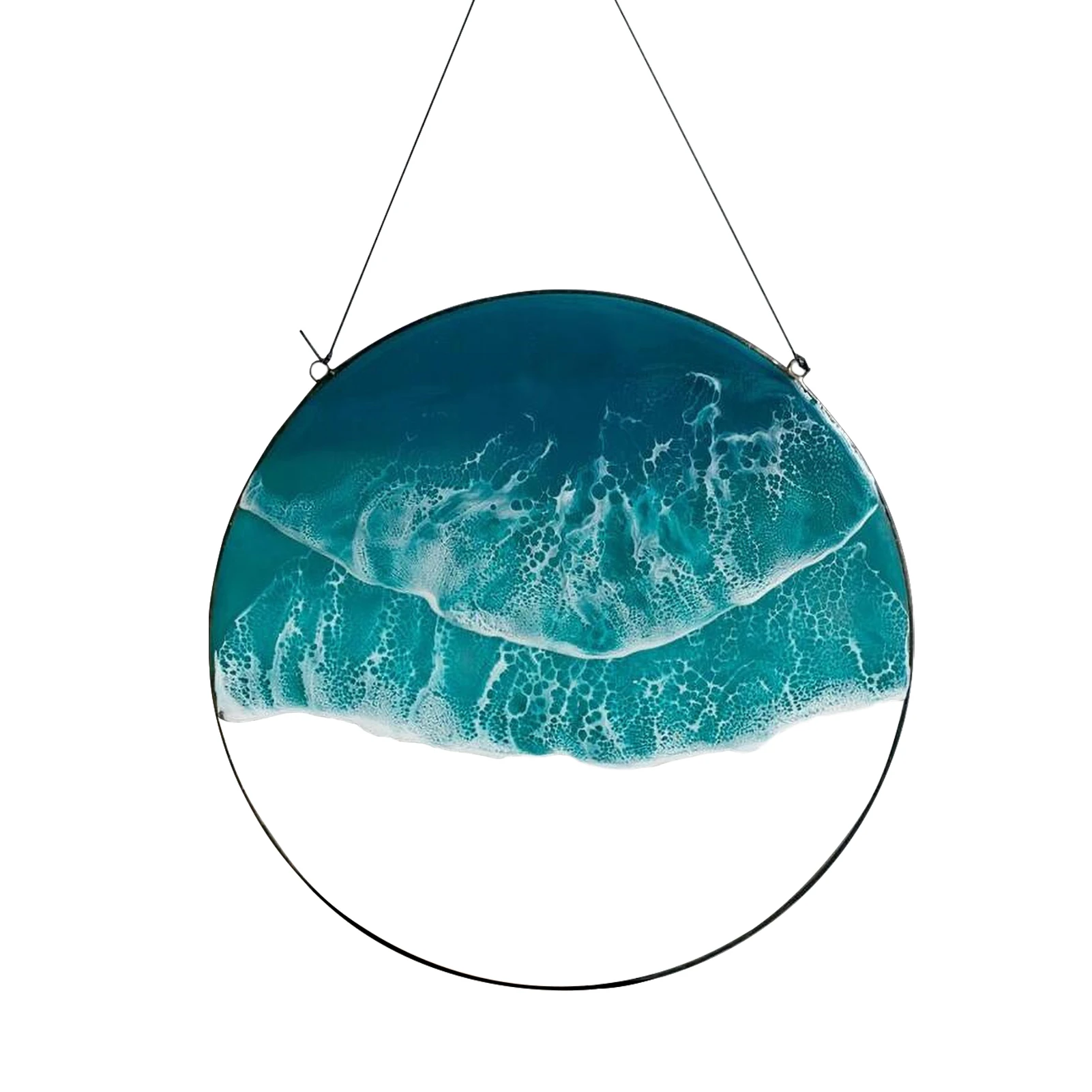 

Ocean Wave Round Wall Decor 9.84*9.84in Beach Themed Hangings Sign Wall Art Acrylic Round Ornament Wall Art Wall Decoration For