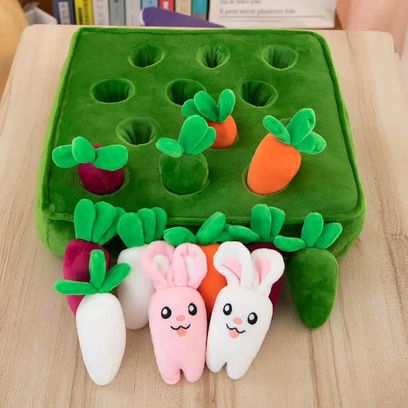 

Cute Funny Rabbit Harvest Carrots Plush Vegetable Toys Kawaii Educational Stuffed Doll Interactive Toy Kids Birthday Gift Set