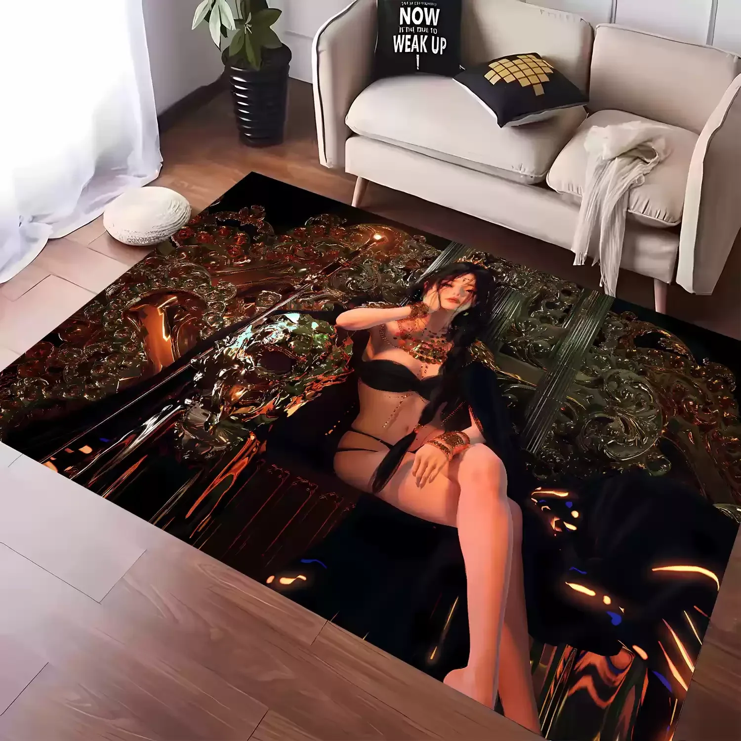 Мультяшный сексуальный кружевной ковер для девочек семьи гостиной спальни