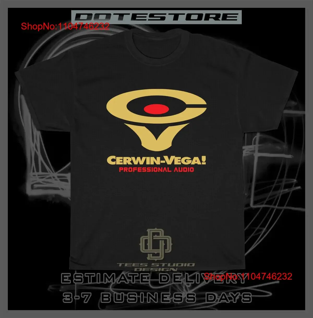 Фото Cerwin Vega Professional Audio Logo Мужская футболка American Dotees винтажная стильная с рисунком слегка стильная повседневная мода №1