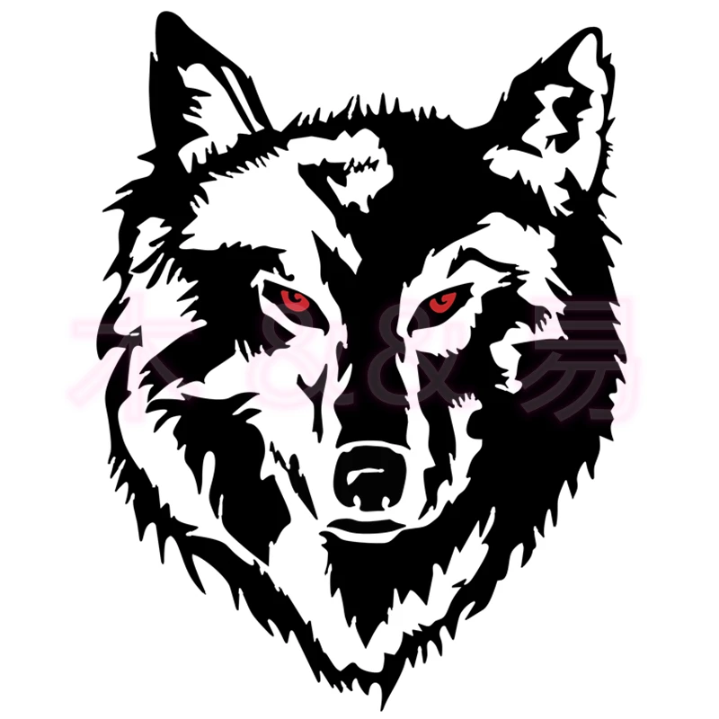 

Personality Color Picture Wolf. Fiery Gaze Car Stickers Motorcycle Decal Stickeranime Cute Car Accessories Decoration PVC