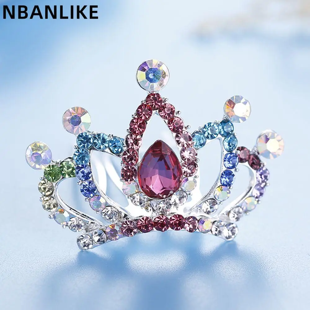 

Mini Cute Flower Crystal Rhinestone Princess Crown Hair Comb Birthday Party Tiaras Hair Jewelry Accessories