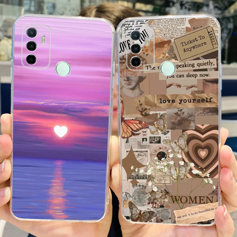 Для Oppo A53 чехол A53s CPH2139 стильная окрашенная Обложка Прозрачная силиконовая