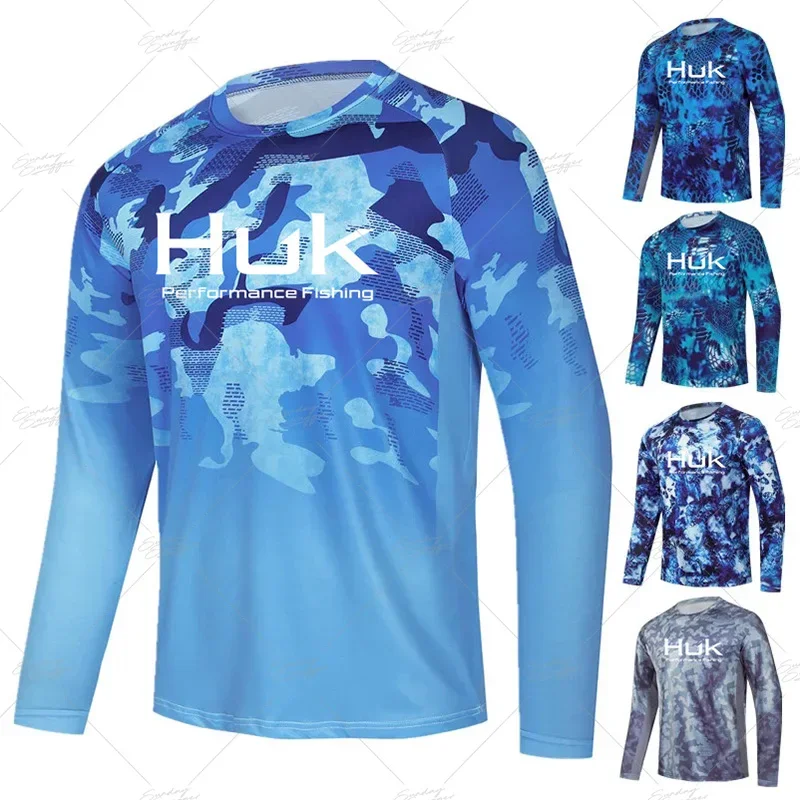 HUK Pursuit Chemise à Manches Longues | Performance Fishing Shirt, Voilier – Bleu Glacier, XL Femme