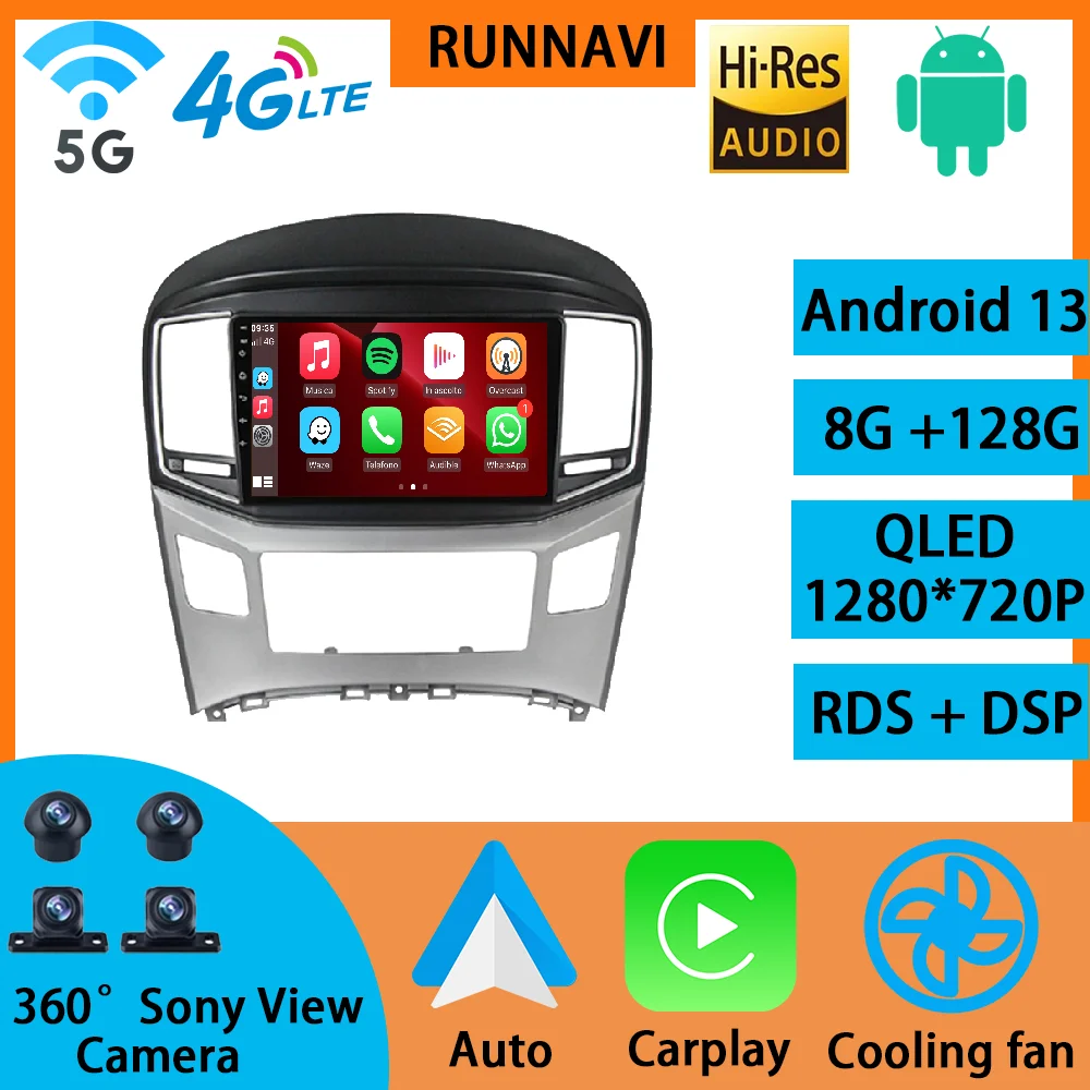 

Android 13 для Hyundai H1 2 2017 - 2018 автомобильное радио, стерео, мультимедийный видеоплеер, навигация GPS, беспроводной Carplay RDS DSP QLED