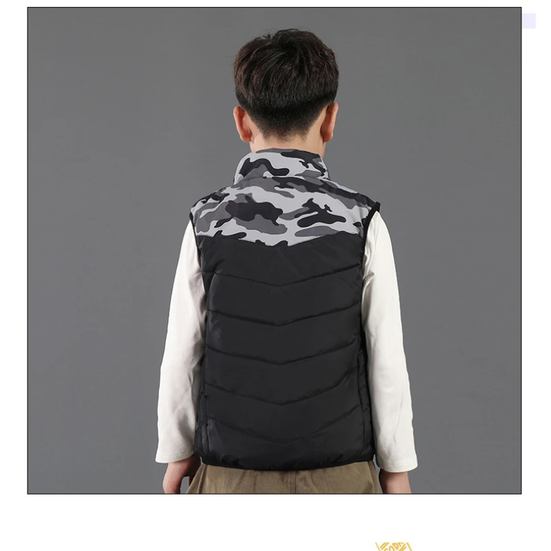 Children's Heating Vest Intelligent USB Charging Heating Undershirt Autum Winter Men Women Heating Cotton Clothing Fashion Warm