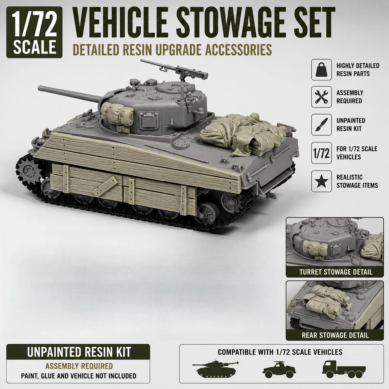 Фото Набор аксессуаров для M4A2 Sherman в масштабе 1/72 №1