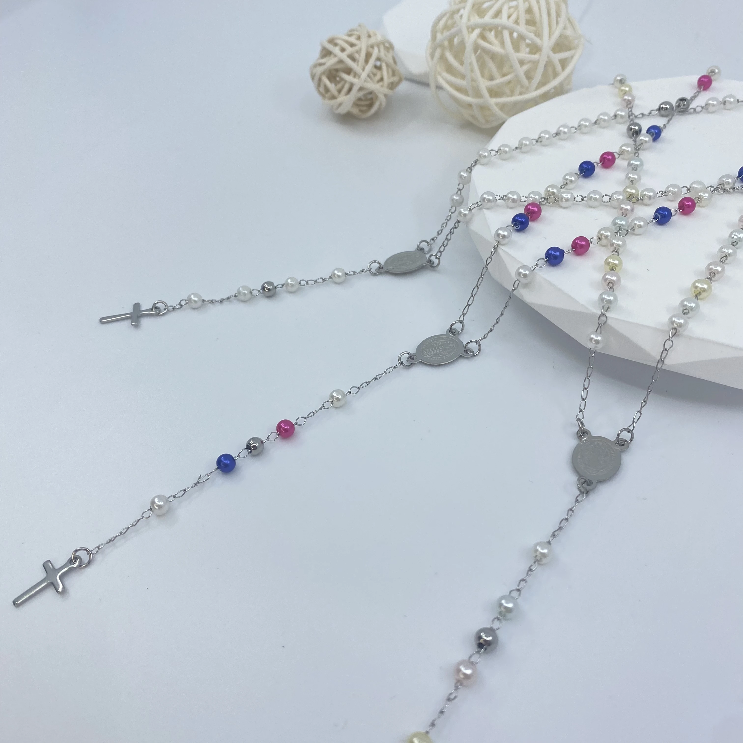 

Ожерелье с крестиком из нержавеющей стали для мужчин и женщин, Классическая цепочка San Benito, 4 мм