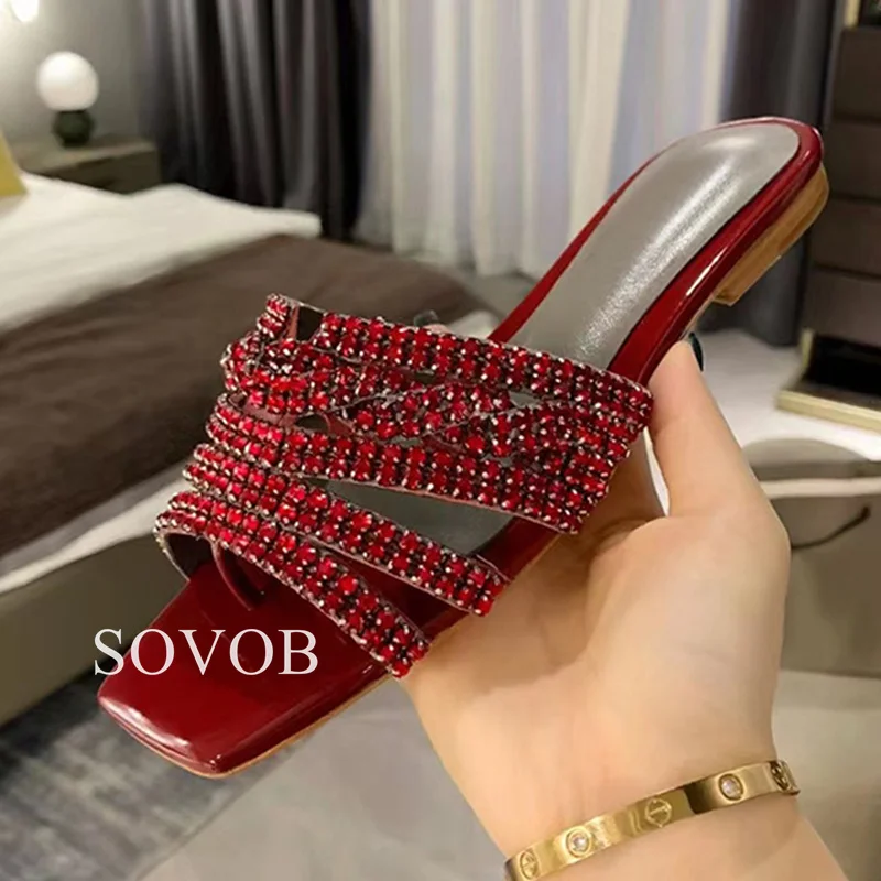 Новые летние шлепанцы на плоской подошве с открытым носком женские модные