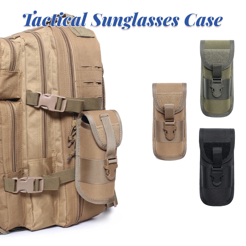 

Glasses Pouch Sunglasses Hard Case Outdoor Durable Tactical Sunglasses Case Army Style Storege Bag With Buckle Carrying Case