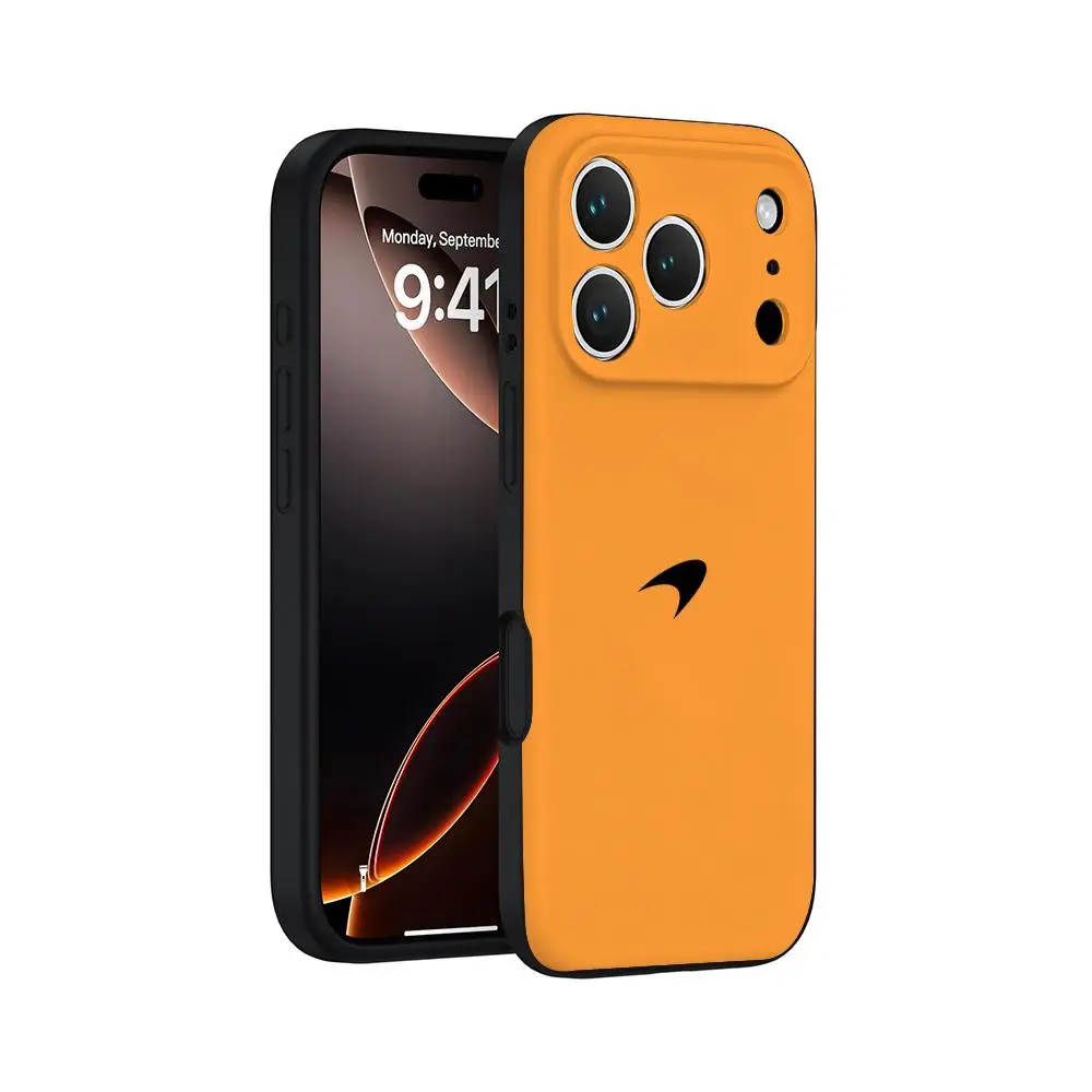 Фото Чехол M-McLarenes для iPhone 17 16 15 14 13 12 11 Pro Max Plus Air Mini, мягкий, черный №5