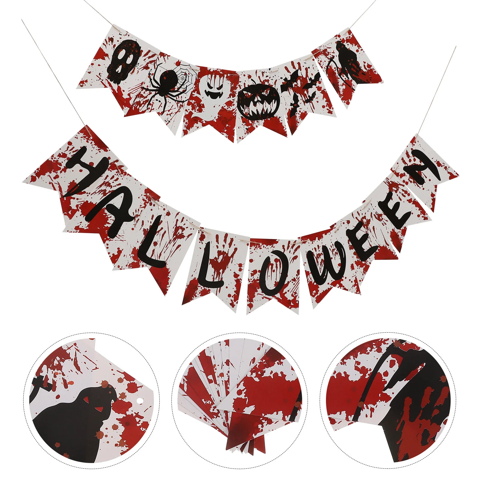 

Halloween Ornament Decorative Banner House Decorations Home Paper Hanging For Astetic Room Bunting Flag Garland