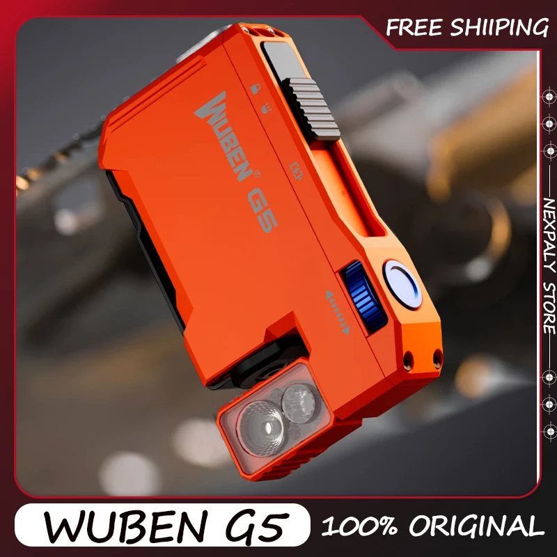 Фото Перезаряжаемый карманный фонарик Wuben G5 EDC с двумя источниками света, мини-фонарик 400 люмен с RGB-подсветкой, портативный фонарик №1