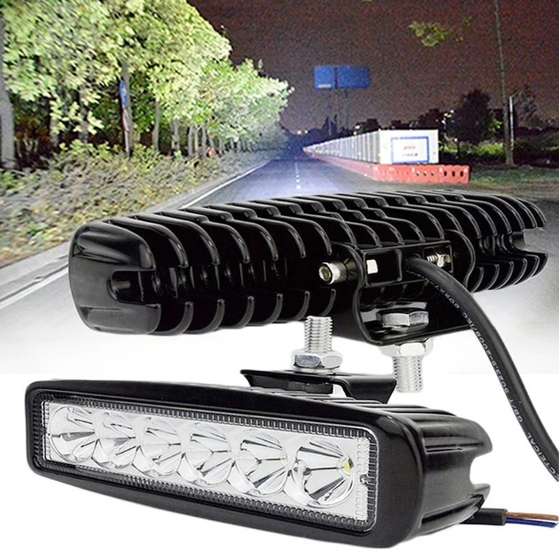 

6LED 18W Car DRL Work Lights Spotlight Offroad Automobile Truck Driving Fog Spot Lamp Headlight Universal Motor Car Accessories