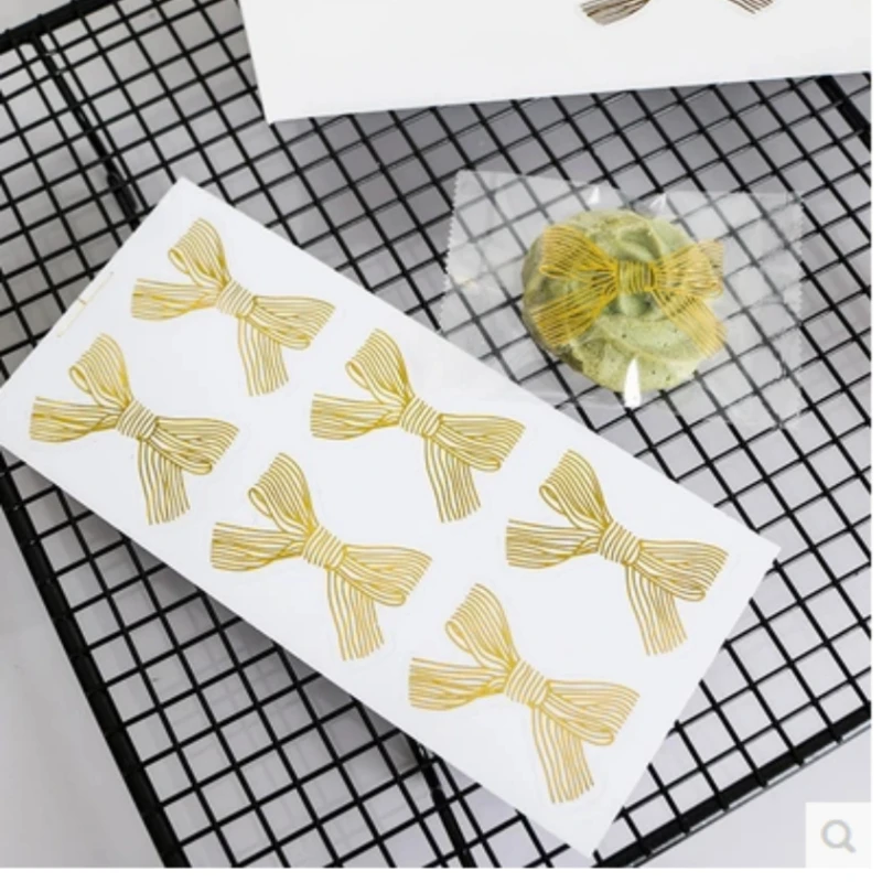 

120 шт./лот Kawaii Golden Big Bow Gold 4,5*3 см Клей ручной работы для торта сладкой конфеты упаковочная этикетка наклейка подарок Канцтовары