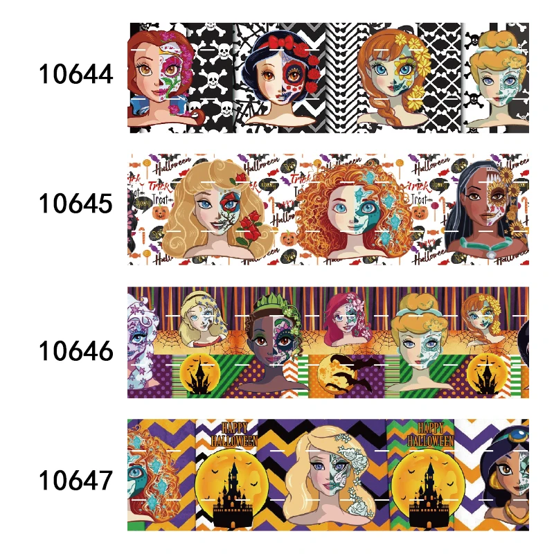 

Корсажная лента 25 мм 38 мм с принтом на Хэллоуин