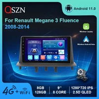 gps navi for renault megane 3 fluence samsung sm3 2008 2014 car radio multimedia player android 11 dsp carplay 8g 128g stereo