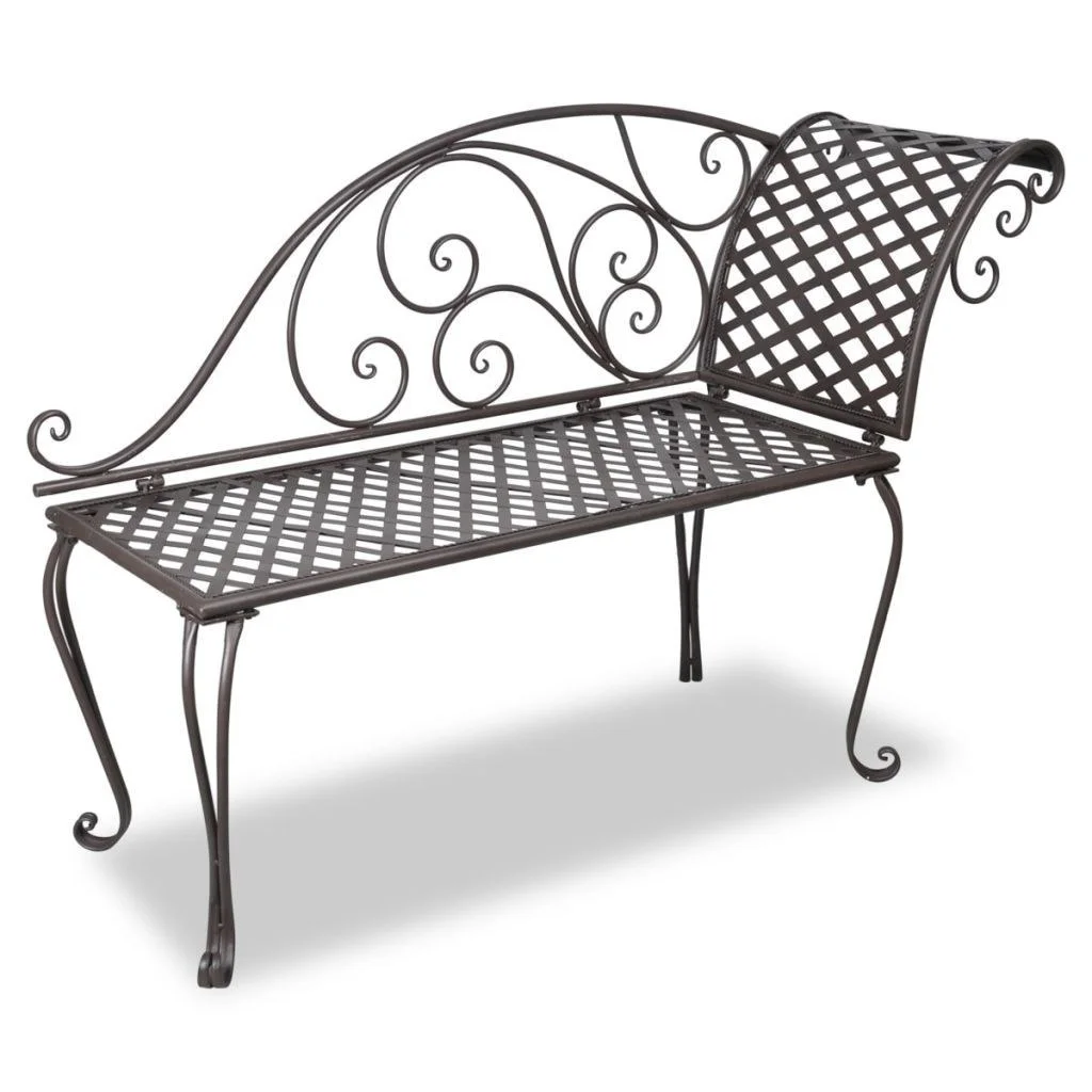 

Garden Chaise Lounge 50.4“ Steel Antique Brown