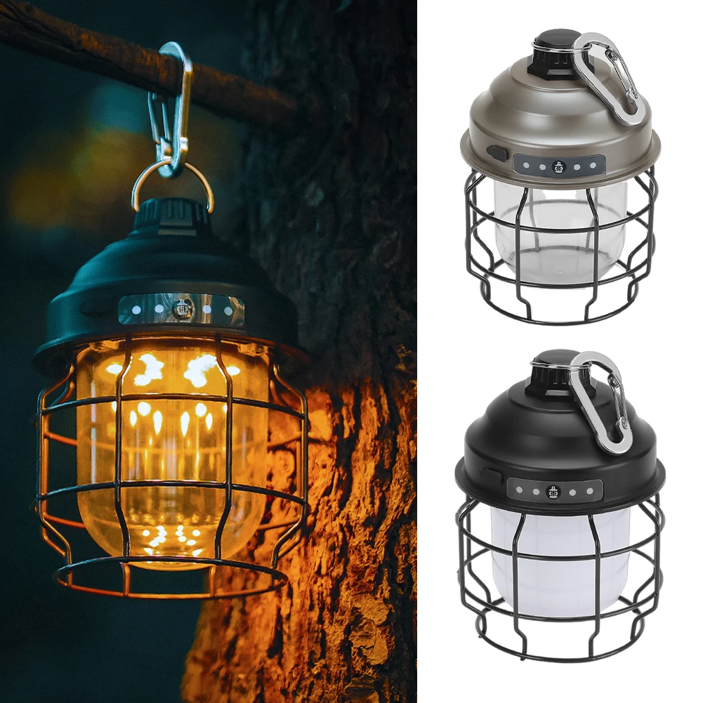 

Portable Camping Light USB Rechargeable LED Hanging Lantern 3 Modes Dimming Outdoor Lamp Waterproof for Fishing Backpacking