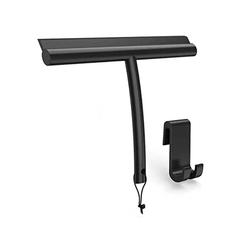 

Silicone Shower Squeegee With Holder 24.3 Inch, Glass, Tile, Mirror, Window, Car Window Black