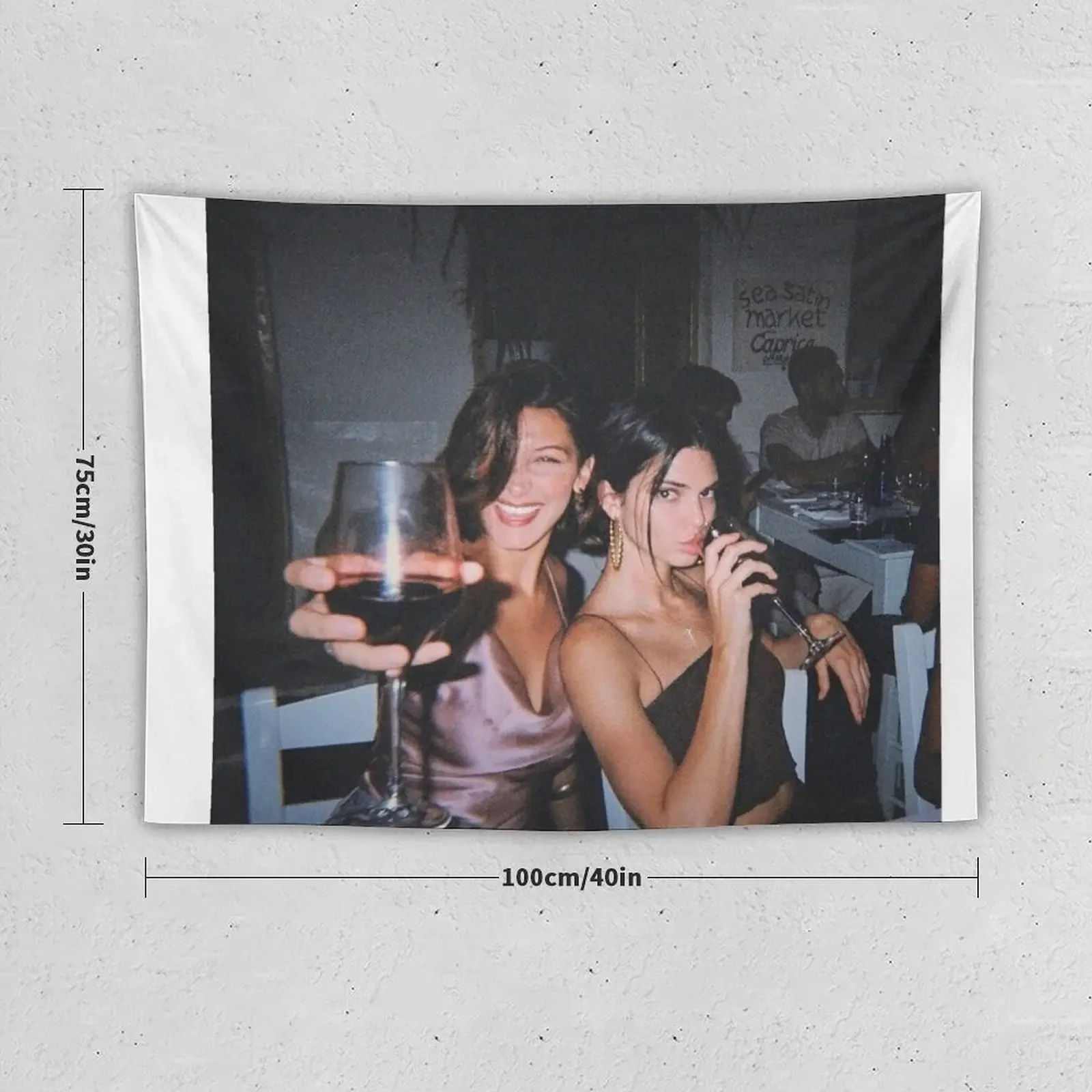 Гобелен Кендалл Дженнер и Белла Хадид домашние украшения эстетические вещи для