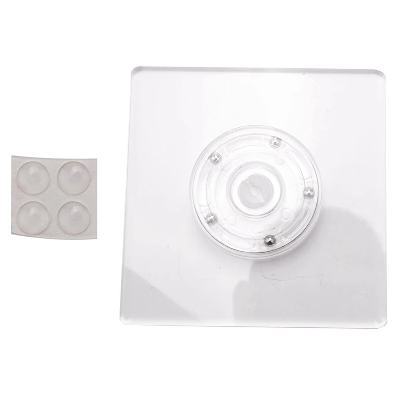 

Acrylic Square Cookie Decorating Turntable Cookie Stencils Holder Cookie Sugar Turntable Swivel For Royal Icing(5.9In)