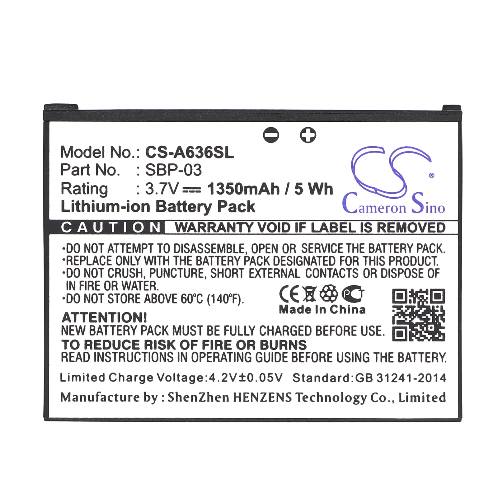 Сменный аккумулятор CS для Asus Mypal A630, Mypal A632, Mypal A632N, Mypal A635, Mypal A636, Mypal A636N, артикул: SBP-03, 1350 мАч  5 Вт·ч (art.: 3920dcef225e2) - 3920dcef225e2