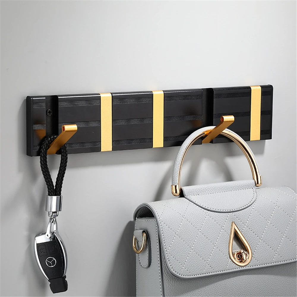 

Wall Hanging Hook Bathroom Towel Holder Hook Wall Hanger Bedroom Robe Hook with Folding Hooks Durable Door Back Hook Wall Holder