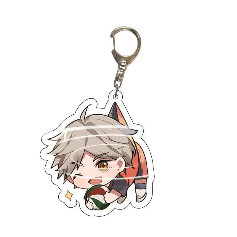 

Anime Junior Volleyball Player Keychains Acrylic Cartoon Figure Creative Original Key Chain Ring Car Women Men Keyring Pendants