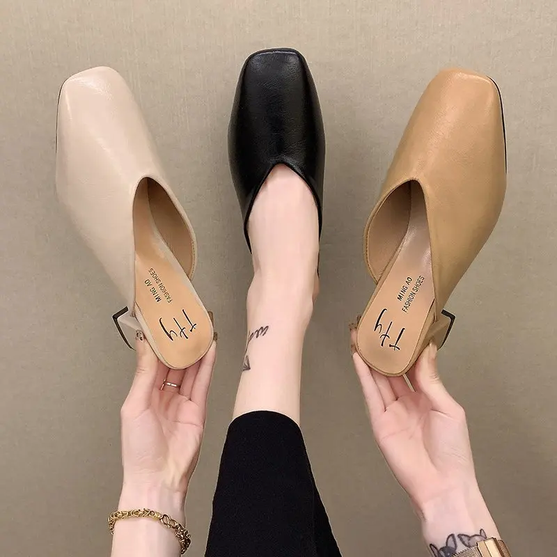 

Туфли женские на среднем каблуке, квадратный каблук, квадратный носок, мягкие, без каблука, квадратный носок, 2022