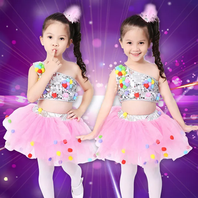 

Girl Ballroom JUSTSAIYAN For Girls Jazz Dance Costumes for Girls Kid Ballet Children Performance Sequins Jazz Costumes For Girl