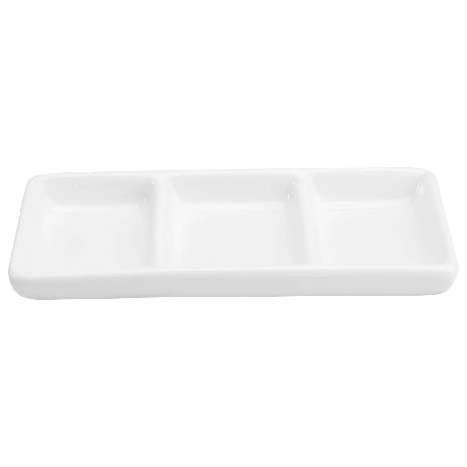 

Tray Sauce Dipping Dishes Plate Serving Appetizer Dish Divided Ceramic Soy Bowls Bowl Sushi Condiment Seasoning Rectangular Mini