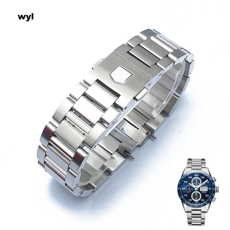 Solid Stainless Steel Watch Strap  Bracelet Watchband For Tag Heuer Calera Series Watch Accessories Band Steel  22mm