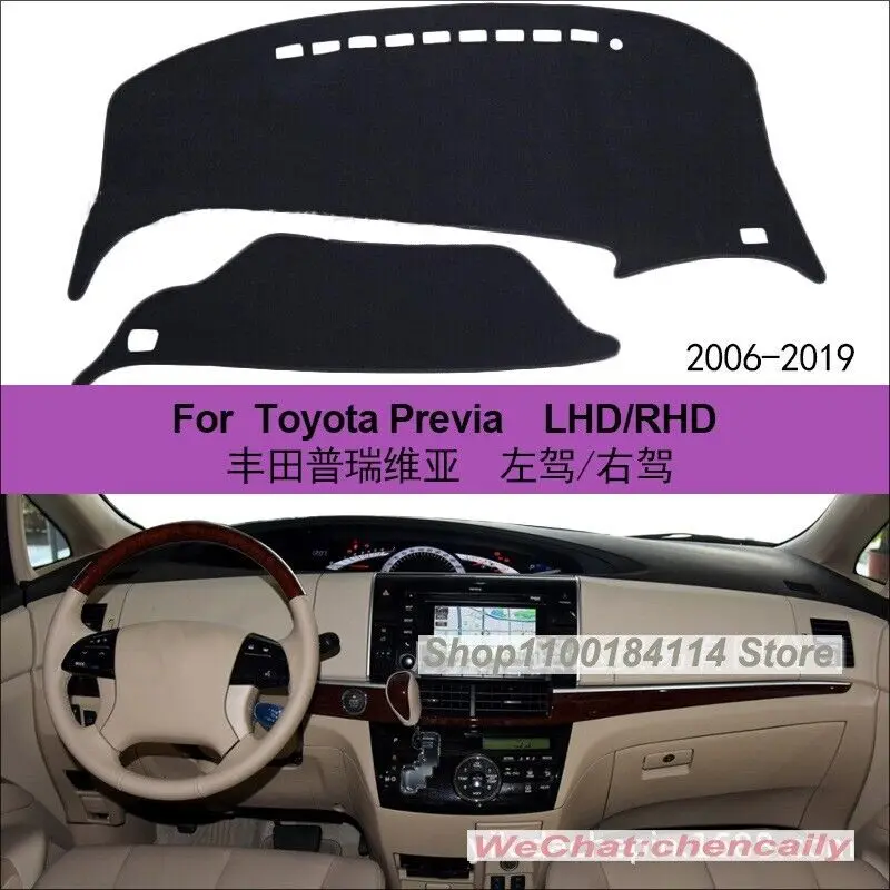 

Suede Car Dashboard Cover Dash Board Mat Carpet Pad For Toyota Previa 2006-2019