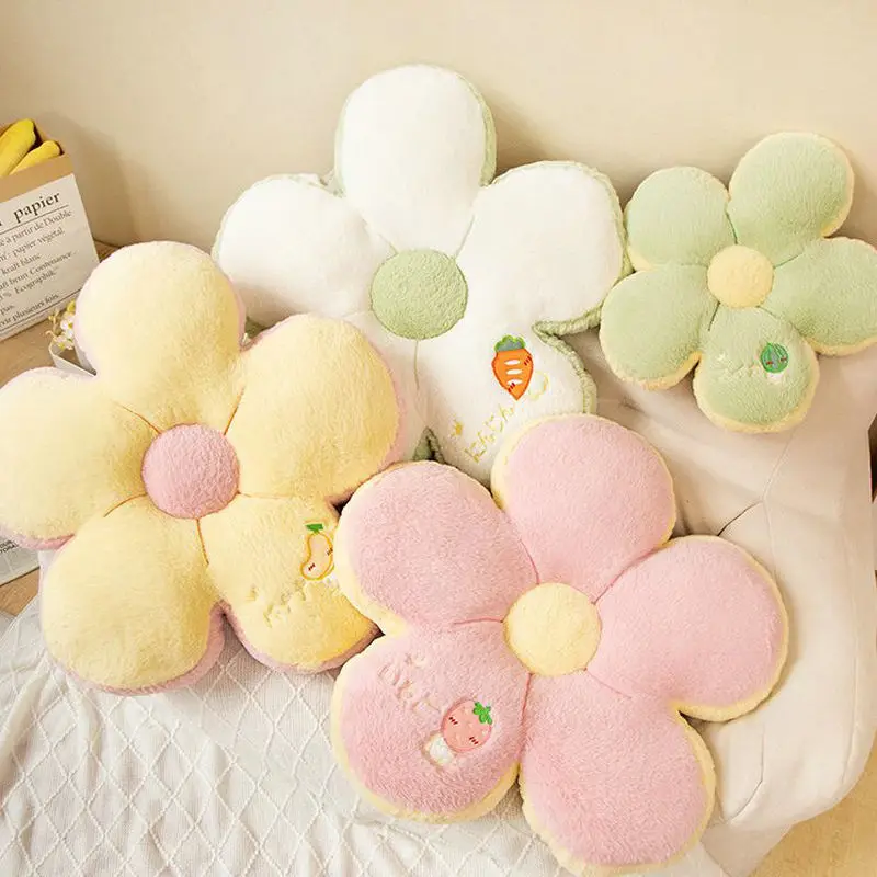 

Ferry Hair Daisy Flower Shape Cushion Soft Stuffed Car Pillow Peach Blossom Chair Mat Girl Room Sofa Decor Gift Girl Birthday