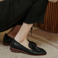 womens pu material leather shoes retro bow loafers womens shoes low heeled shoes womens elegant casual office