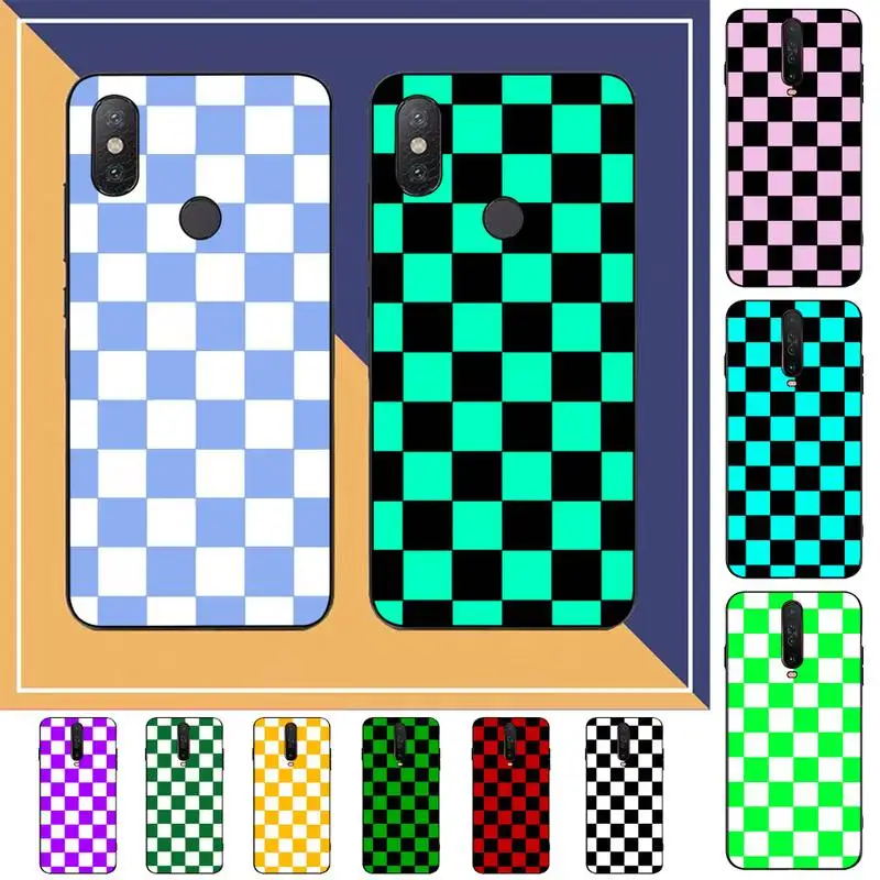 

Luxury Checkerboard Phone Case for Redmi Note 8 7 9 4 6 pro max T X 5A 3 10 lite pro