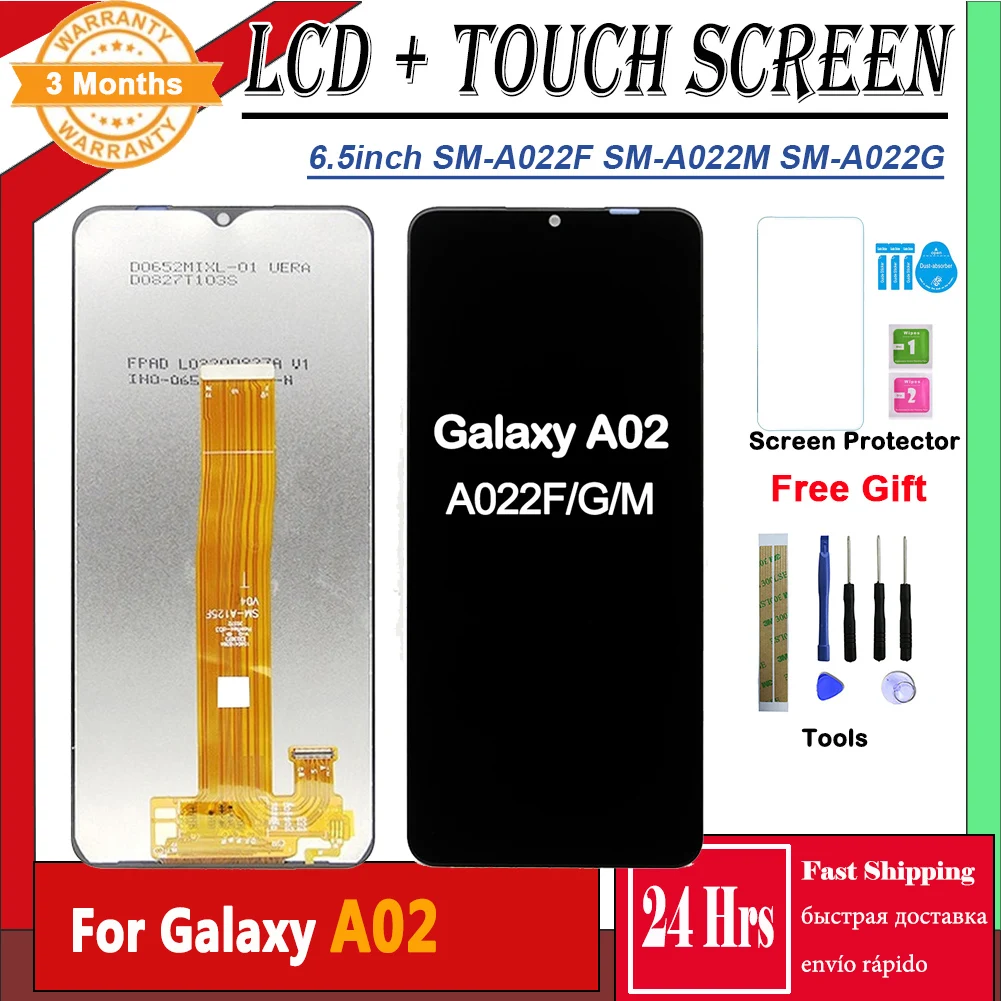 

ORIGINAL LCD For Samsung Galaxy A02 A022 A022F A022G A022M /DS 6.5" LCD Display Touch Screen Replacement Digitizer Assembly