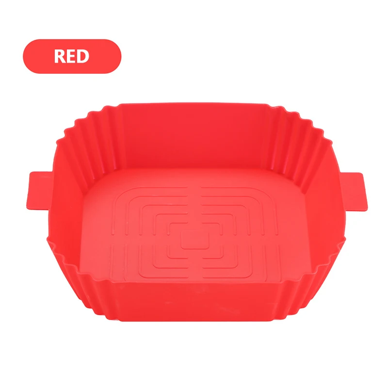 

Square Silica Gel Bakeware Temperature Resistant Kitchen Tray Air Fryer Silicone Baking Pan Snack Pan Kitchen Accessories