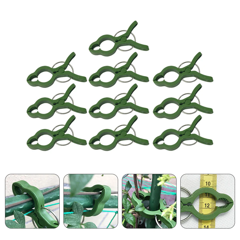 

10pcs Plants Fixing Clip Potted Branches Fixing Clamp Gardening Clip (Green)