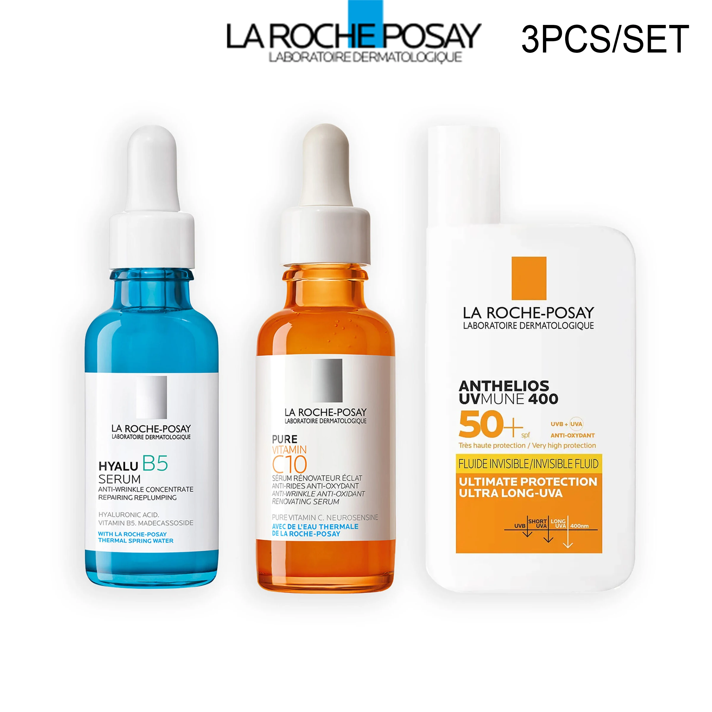 

La Roche Posay Serum VITAMIN C10 & HYALU B5 & Facial Sunscreen ANTHELIOS UVMUNE 400 SPF 50 Refreshing Facial Care Facial Repair