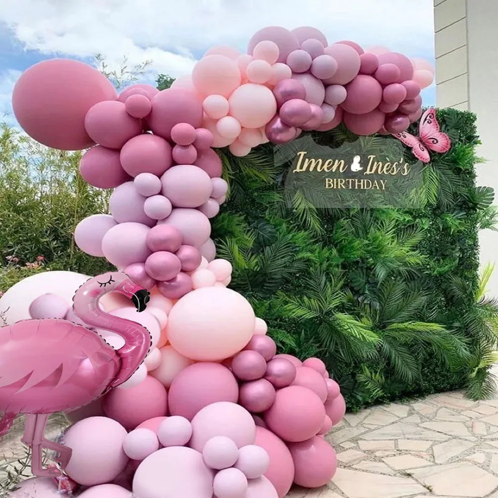 

121pcs Tropical Hawaiian Balloons Garland Arch Kit Flamingo Themed Birthday Wedding Decorations Summer Beach Party Supplies