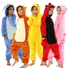 Пижама-кигуруми в виде тигра, динозавра, кролика, единорога, розовая, желтая, красная пижама для детей, пижамы для мальчиков, одежда для девочек, комбинезон в виде животных