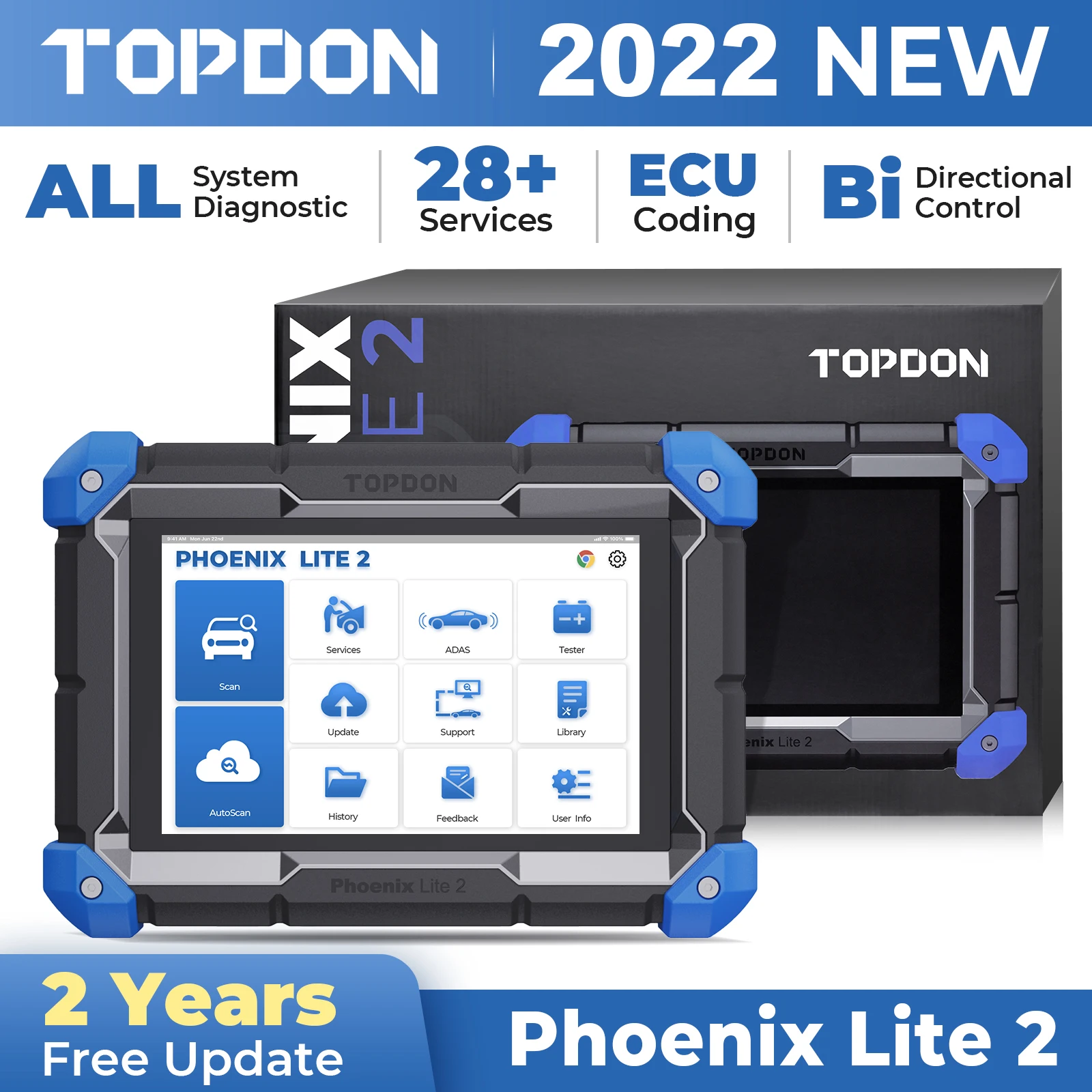 

TOPDON Phoenix Lite 2 Online ECU Coding Car Diagnostic Scanner Bi-Directional Control OBD2 Code Reader Scanner Auto Scan Tool