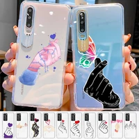 love on the finger kpop heart phone case for huawei p 20 30 40 pro lite psmart2019 honor 8 10 20 y5 6 2019 nova3e