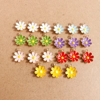 10pcs 15x18mm candy color enamel daisy flower charms for jewelry making earrings pendant necklaces diy keychain crafts accessory