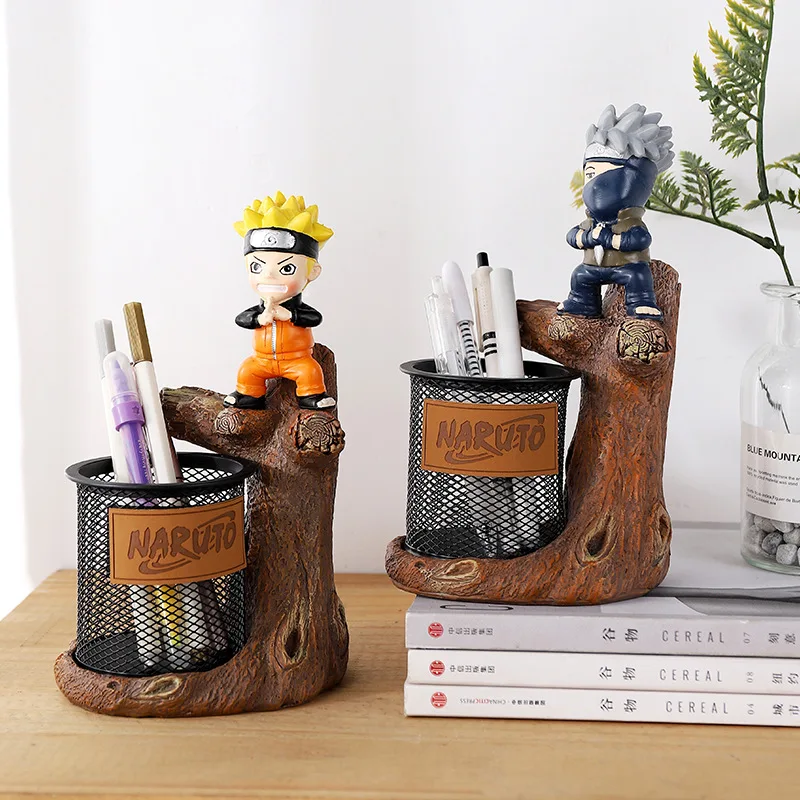 

Japanese animation cartoon character resin decoration desktop storage pen holder creative student gift metal grid pen holder