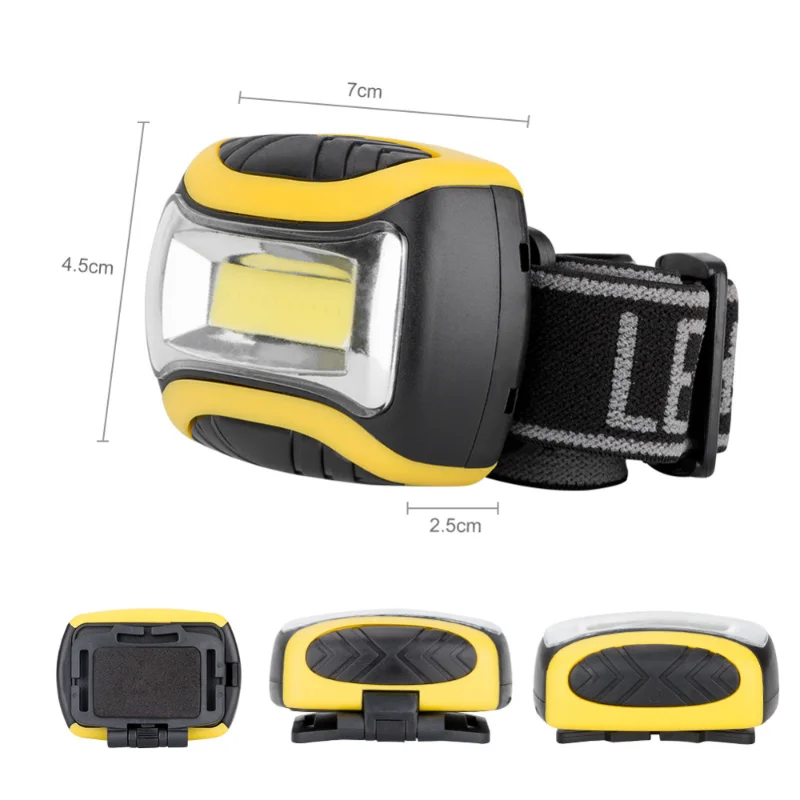 COB LED Headlamp Headlight Frontal Head Lamp 4 Mode Energy Saving Flashlight Linterna for Outdoor Sports Camping Fishing Use AAA